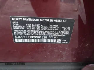 2023 BMW X3 xDrive30i with VIN 5UX53DP00P9N61328, listed as a IAAI auction lot 40506143 with 16,960 mi miles. Bid and sale history available at carsss.com. Image 9.