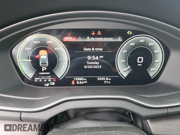 2021 Audi Q5 Premium with VIN WA1G2AFY7M2081031, listed as a Copart auction lot 56794143 with 15,980 mi miles and . Bid and sale history available at DreamBid. Image 9.