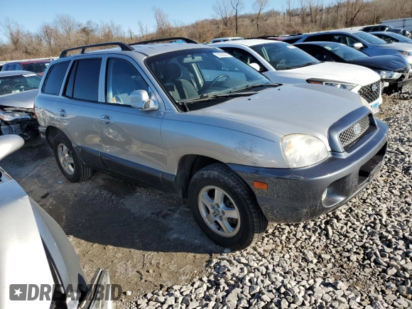 2003 Hyundai Santa Fe GLS with VIN KM8SC73D13U534494, listed as a Copart auction lot 83258244 with 81,834 mi miles and Salvage Title. Bid and sale history available at carsss.com. Image 4.