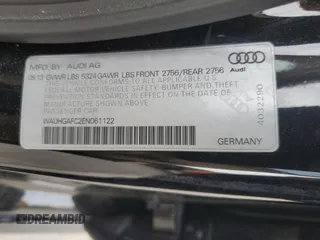 2014 Audi A6 Prestige with VIN WAUHGAFC2EN061122, listed as a Copart auction lot 57228545 with 100,234 mi miles and Salvage title. Bid and sale history available at DreamBid. Image 12.
