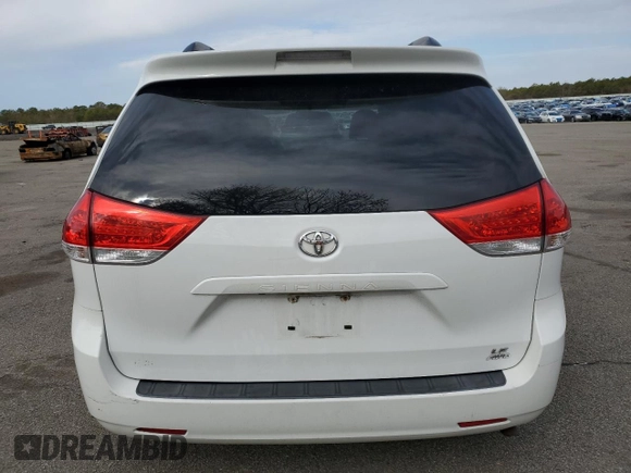 2012 Toyota Sienna LE with VIN 5TDJK3DC5CS040337, listed as a Copart auction lot 50701935 with 201,024 mi miles and Salvage Title. Bid and sale history available at carsss.com. Image 6.
