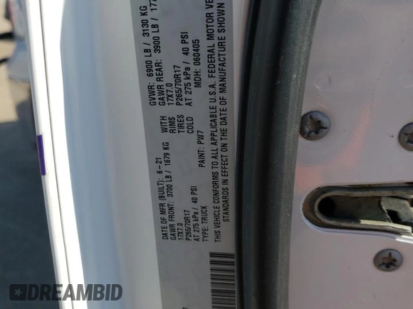 2021 Ram 1500 Classic Tradesman with VIN 1C6RR6FT4MS563927, listed as a Copart auction lot 76376334 with 57,962 mi miles and Salvage Title. Bid and sale history available at carsss.com. Image 12.