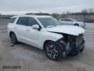 2022 Hyundai Palisade Calligraphy with VIN KM8R7DHE7NU433952, listed as a IAAI auction lot 41403589 with NaN miles. Bid and sale history available at carsss.com. Image 1.