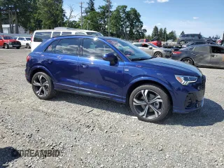 2023 Audi Q3 S line Premium Plus with VIN WA1EECF34P1117590, listed as a Copart auction lot 57404685 with 14,486 mi miles and Salvage title. Bid and sale history available at DreamBid. Image 4.