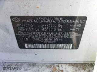 2015 Hyundai Sonata 2.0T Sport with VIN 5NPE34AB5FH166644, listed as a IAAI auction lot 40066764 with 113,887 mi miles. Bid and sale history available at carsss.com. Image 9.