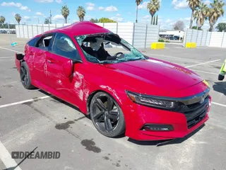 2018 Honda Accord Sedan Sport 1.5T with VIN 1HGCV1F3XJA177691, listed as a IAAI auction lot 41948923 with 1 mi miles. Bid and sale history available at carsss.com. Image 1.