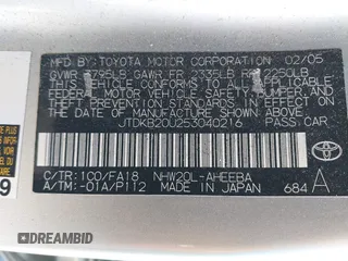 2005 Toyota Prius with VIN JTDKB20U253040216, listed as a IAAI auction lot 42142428 with 292,772 mi miles. Bid and sale history available at carsss.com. Image 9.