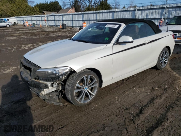 2016 BMW 2 Series 228i xDrive with VIN WBA1L9C52GV767513, listed as a Copart auction lot 43333875 with 46,779 mi miles and Salvage Title. Bid and sale history available at carsss.com. Image 1.
