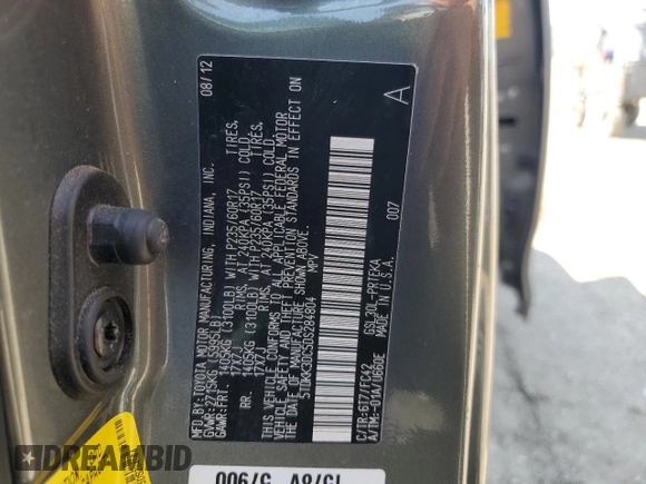 2013 Toyota Sienna LE AAS with VIN 5TDKK3DC5DS284804, listed as a Copart auction lot 60161435 with 126,399 mi miles and Salvage title. Bid and sale history available at DreamBid. Image 13.
