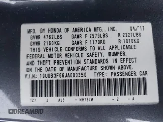 2018 Acura TLX w/A-SPEC Pkg with VIN 19UUB3F66JA000350, listed as a IAAI auction lot 41301826 with 201,369 mi miles. Bid and sale history available at carsss.com. Image 9.