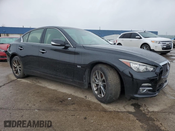 2017 Infiniti Q50 Signature Edition with VIN JN1EV7AR3HM840407, listed as a Copart auction lot 59812325 with 153,709 mi miles and Salvage title. Bid and sale history available at DreamBid. Image 4.