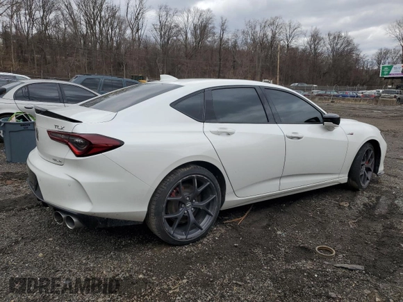 2022 Acura TLX Type S w/Performance Tire with VIN 19UUB7F9XNA001329, listed as a Copart auction lot 47179795 with 21,668 mi miles and Salvage Title. Bid and sale history available at carsss.com. Image 3.