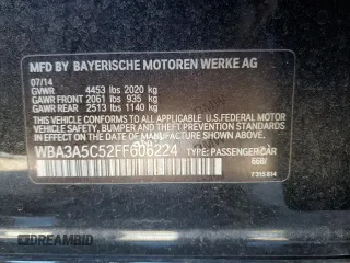 2015 BMW 3 Series 328i with VIN WBA3A5C52FF606224, listed as a Copart auction lot 89073895 with 202,510 mi miles and Clean Title. Bid and sale history available at carsss.com. Image 12.