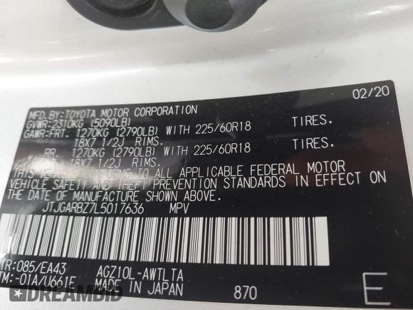 2020 Lexus NX 300 с VIN JTJGARBZ7L5017636, выставлен на аукционе IAAI как лот 42167762 с пробегом 62 529 миль миль и . История ставок и продаж доступна на DreamBid. Изображение 9.