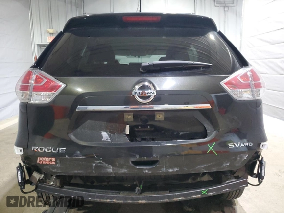 2016 Nissan Rogue SV with VIN KNMAT2MV5GP644107, listed as a Copart auction lot 51036385 with 35,066 mi miles and Salvage Title. Bid and sale history available at DreamBid. Image 6.