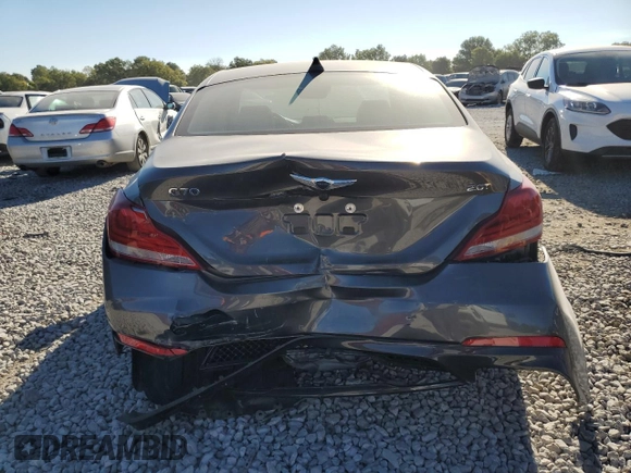 2019 Genesis G70 2.0T Sport with VIN KMTG24LA8KU016531, listed as a Copart auction lot 75009544 with 21,486 mi miles and Salvage Title. Bid and sale history available at carsss.com. Image 6.