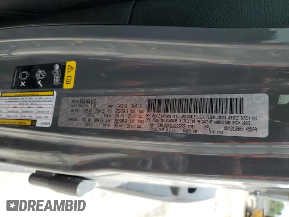2020 Jeep Wrangler Unlimited Sport S with VIN 1C4HJXDN1LW235278, listed as a Copart auction lot 53735465 with 71,525 mi miles and Salvage title. Bid and sale history available at DreamBid. Image 12.