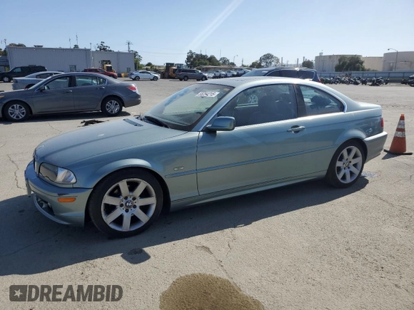 2003 BMW 3 Series 325Ci with VIN WBABN33423PG60319, listed as a Copart auction lot 55254215 with 138,800 mi miles and Clean Title. Bid and sale history available at carsss.com. Image 1.