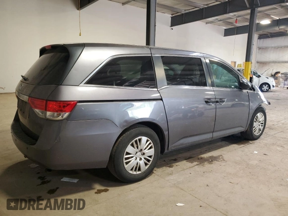 2015 Honda Odyssey LX with VIN 5FNRL5H20FB030966, listed as a Copart auction lot 55086665 with 123,100 mi miles and Salvage Title. Bid and sale history available at DreamBid. Image 3.