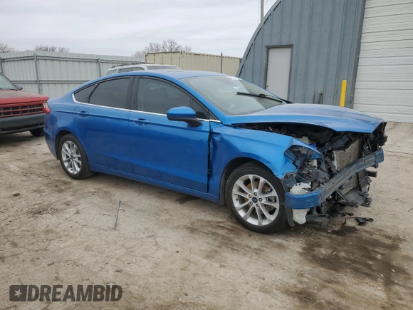 2020 Ford Fusion SE with VIN 3FA6P0LUXLR170087, listed as a Copart auction lot 43357105 with 59,395 mi miles and Salvage title. Bid and sale history available at DreamBid. Image 4.