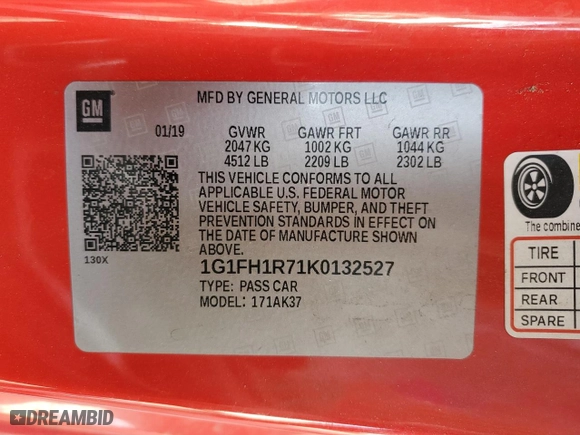 2019 Chevrolet Camaro 2SS with VIN 1G1FH1R71K0132527, listed as a Copart auction lot 85516404 with 62830 miles and Salvage Title. Bid and sale history available at carsss.com. Image 13.