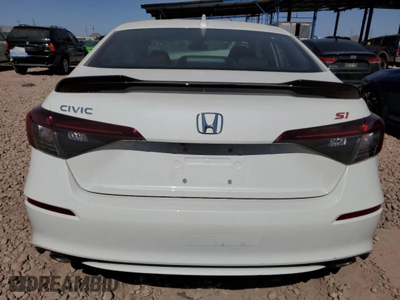 2025 Honda Civic Si with VIN 2HGFE1E52SH475185, listed as a Copart auction lot 46912485 with 117 mi miles and Salvage Title. Bid and sale history available at DreamBid. Image 6.