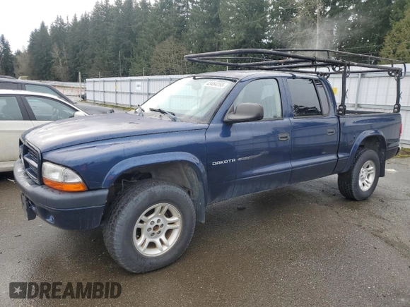 2002 Dodge Dakota Sport with VIN 1B7HG38N72S720953, listed as a Copart auction lot 43484255 with 0 mi miles and Clean Title. Bid and sale history available at carsss.com. Image 1.