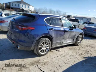 2019 Alfa Romeo Stelvio Ti with VIN ZASPAKBN6K7C44172, listed as a Copart auction lot 43384485 with Not provided miles and Salvage title. Bid and sale history available at DreamBid. Image 3.