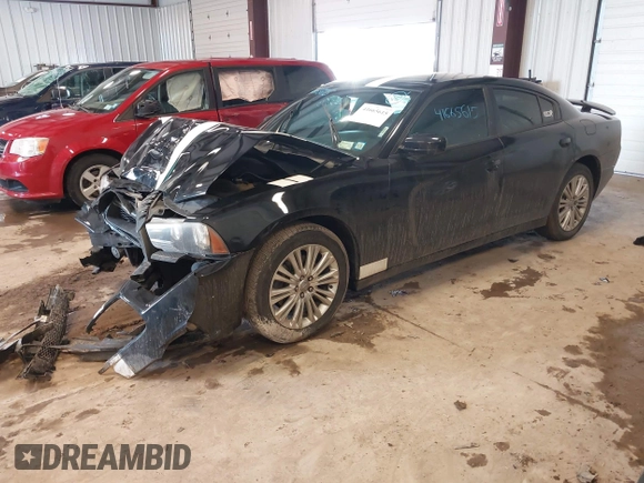 2014 Dodge Charger SXT with VIN 2C3CDXJG0EH296568, listed as a IAAI auction lot 41665615 with 114,056 mi miles. Bid and sale history available at carsss.com. Image 2.