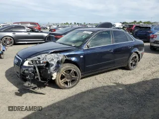 2007 Audi A4 2.0T with VIN WAUDF78E47A172879, listed as a Copart auction lot 52909225 with 200,454 mi miles and Salvage Title. Bid and sale history available at carsss.com. Image 1.