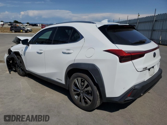 2021 Lexus UX 250h F Sport with VIN JTHE9JBH0M2043962, listed as a Copart auction lot 62220935 with 43,278 mi miles and Salvage title. Bid and sale history available at DreamBid. Image 2.