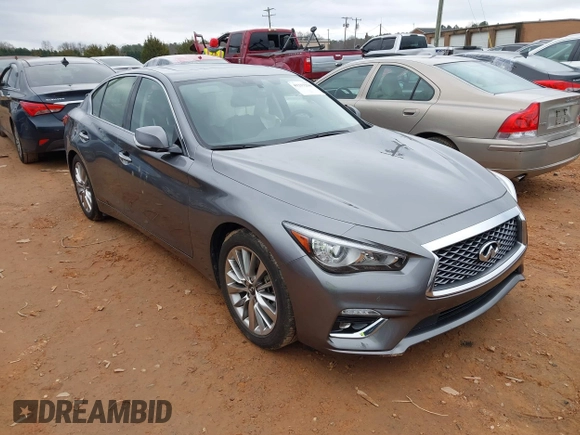 2023 Infiniti Q50 Luxe with VIN JN1EV7BP3PM511881, listed as a IAAI auction lot 41217294 with 18,620 mi miles and . Bid and sale history available at DreamBid. Image 1.