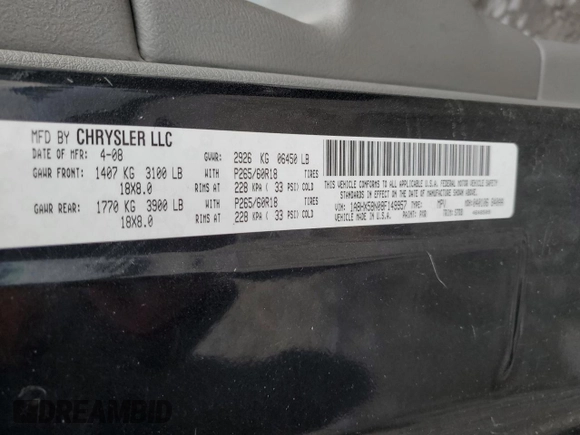 2008 Chrysler Aspen Limited z VIN 1A8HX58N08F149957, wystawiony jako Copart lot #49010785 z przebiegiem 222 789 mil mil oraz Szkoda całkowita • Salvage title. Historia ofert i sprzedaży dostępna na DreamBid. Obrazek 13.