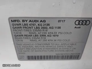 2018 Audi Q3 Premium with VIN WA1BCCFS1JR010439, listed as a IAAI auction lot 41641231 with 108,605 mi miles. Bid and sale history available at carsss.com. Image 9.