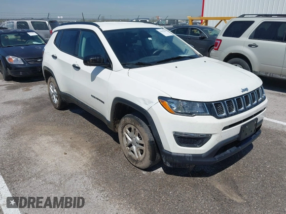 2018 Jeep Compass Sport with VIN 3C4NJDAB5JT146182, listed as a IAAI auction lot 42041839 with 55,865 mi miles and . Bid and sale history available at DreamBid. Image 1.