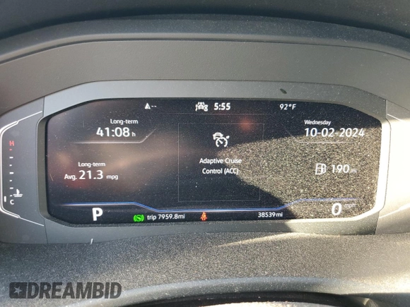 2022 Volkswagen Atlas SE with VIN 1V2JC2CA5NC219567, listed as a Copart auction lot 74005214 with 38,539 mi miles and Salvage title. Bid and sale history available at DreamBid. Image 9.