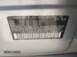 2015 Subaru Legacy Premium with VIN 4S3BNAC62F3012979, listed as a IAAI auction lot 42565630 with 111,098 mi miles and . Bid and sale history available at DreamBid. Image 9.