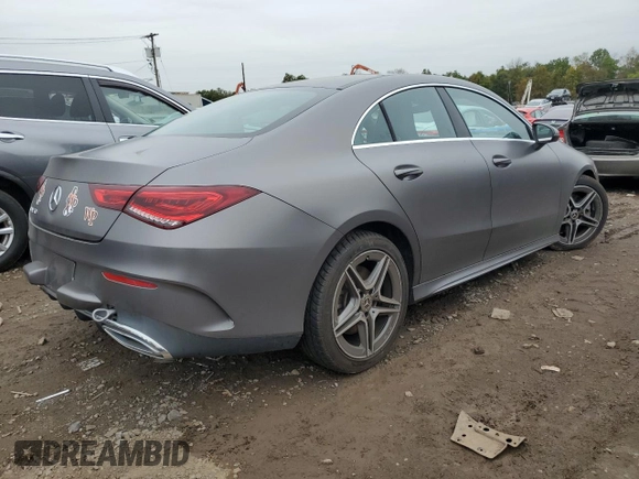 2021 Mercedes-Benz CLA with VIN W1K5J4HBXMN154245, listed as a Copart auction lot 72768224 with 16,737 mi miles and Salvage Title. Bid and sale history available at carsss.com. Image 3.