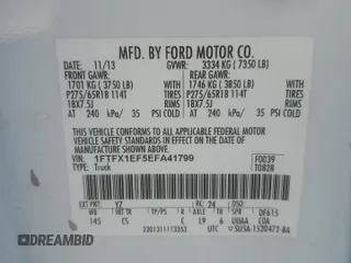 2014 Ford F-150 XL with VIN 1FTFX1EF5EFA41799, listed as a Copart auction lot 85844274 with 174,481 mi miles and Salvage Title. Bid and sale history available at carsss.com. Image 12.
