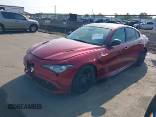 2023 Alfa Romeo Giulia Quadrifoglio with VIN ZARFAMEVXP7671394, listed as a IAAI auction lot 42758075 with Not provided miles and . Bid and sale history available at DreamBid. Image 2.