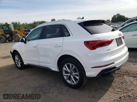 2022 Audi Q3 S line Premium with VIN WA1DECF36N1129233, listed as a Copart auction lot 57403645 with 27,837 mi miles and Salvage title. Bid and sale history available at DreamBid. Image 2.
