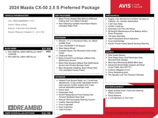 2024 Mazda CX-50 S Preferred z VIN 7MMVABBM9RN171537, wystawiony jako Copart lot #58084175 z przebiegiem 33 197 mil mil oraz Nie do naprawy • Non repairable. Historia ofert i sprzedaży dostępna na DreamBid. Obrazek 12.