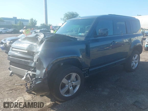 2025 Land Rover Defender X-Dynamic SE with VIN SALE2EEU0S2368249, listed as a IAAI auction lot 42546020 with 5,025 mi miles and . Bid and sale history available at DreamBid. Image 2.