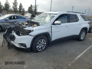 2021 Chevrolet Traverse LT Cloth z VIN 1GNERGKW4MJ180564, wystawiony jako Copart lot #50919915 z przebiegiem Nie podano mil oraz Szkoda całkowita • Salvage title. Historia ofert i sprzedaży dostępna na DreamBid. Obrazek 1.