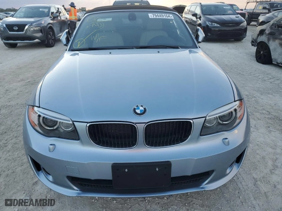 2013 BMW 1 Series 128i with VIN WBAUN1C54DVR01247, listed as a Copart auction lot 79449164 with 0 mi miles and Salvage Title. Bid and sale history available at carsss.com. Image 5.