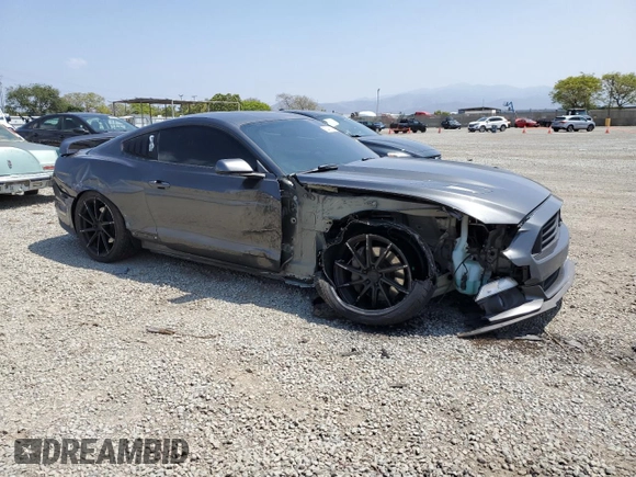 2016 Ford Mustang GT with VIN 1FA6P8CF5G5206504, listed as a Copart auction lot 55448035 with 76,856 mi miles and Salvage title. Bid and sale history available at DreamBid. Image 4.
