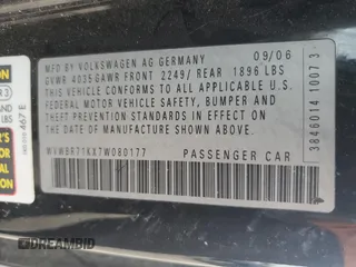 2007 Volkswagen Rabbit с VIN WVWBR71KX7W080177, выставлен на аукционе Copart как лот 46919315 с пробегом Не указан миль и Списание • Salvage title. История ставок и продаж доступна на DreamBid. Изображение 13.