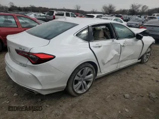 2021 Acura TLX w/Technology Package with VIN 19UUB6F45MA011831, listed as a Copart auction lot 46622925 with 51,058 mi miles and Salvage Title. Bid and sale history available at carsss.com. Image 3.