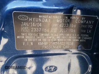 2004 Hyundai Sonata with VIN KMHWF25H34A027658, listed as a Copart auction lot 73613474 with 171,398 mi miles and Salvage Title. Bid and sale history available at carsss.com. Image 13.