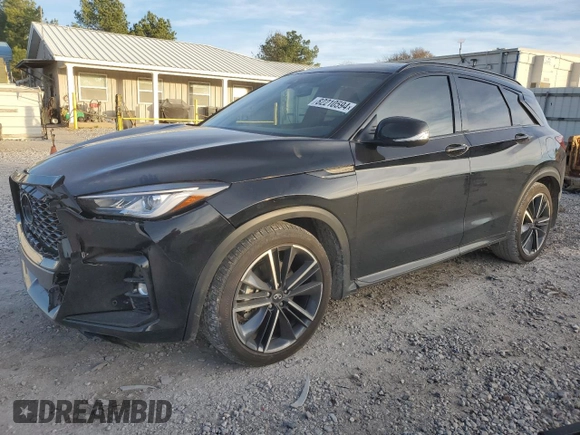 2023 Infiniti QX50 Sport with VIN 3PCAJ5FB4PF118796, listed as a Copart auction lot 82210594 with 25,472 mi miles and Salvage Title. Bid and sale history available at DreamBid. Image 1.